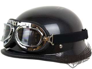 WWII Chrome German DOT Motorcycle Helmet w/ Goggle XXL  