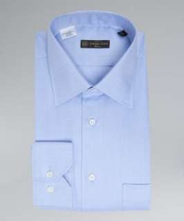 Corneliani blue cotton oxford dress shirt  