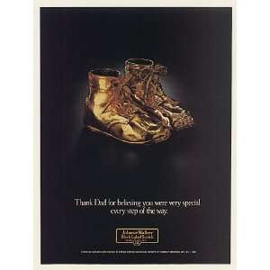  1982 Johnnie Walker Scotch Bronzed Baby Shoes Fathers Day 