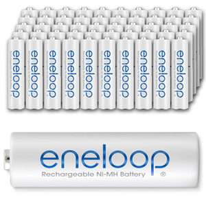 50pk Sanyo Eneloop AA Precharged Rechargeable Batteries  