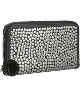 style #314978401 black studded faux leather zip wallet