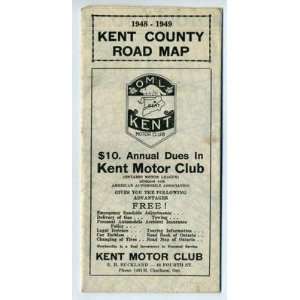  1948 1949 Kent County Map Ontario Canada 