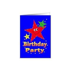    Smiley Stars Birthday Party Invitation Kids Card: Toys & Games