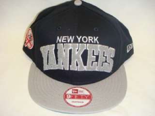 NEW YORK YANKEES NEW ERA NCAA SNAPBACK HAT CAP CHENIELLE BLACK/GREY 
