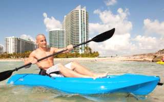New Lifetime 8 Blue Adult One Seat Sea Kayak + Paddle Backrest Paddle 