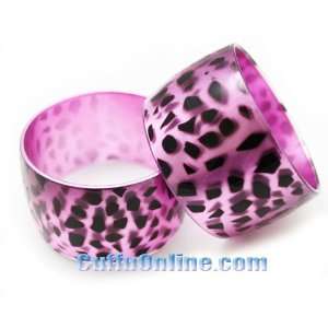 com HOTLOVE Fashion Accessory   Stylish Wide Bracelet Purple Leopard 