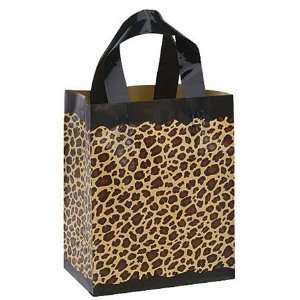  : Medium Leopard Print Frosted Plastic Shopping Bags: Home & Kitchen