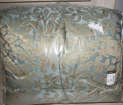 NEW King Size BEDSPREAD Chris Madden Rembrant Blue Gold comforter $250 