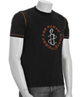 Nudie Jeans black cotton Kurt Amnesty International crewneck t shirt 