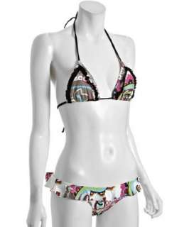OndadeMar white floral paisley ruffle detail bikini   up to 70 