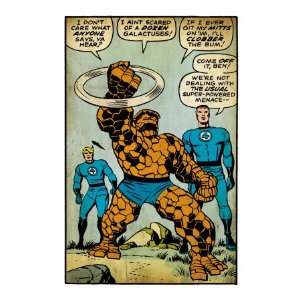 Marvel Comics Retro Fantastic Four Comic Panel, Thing, Mr. Fantastic 