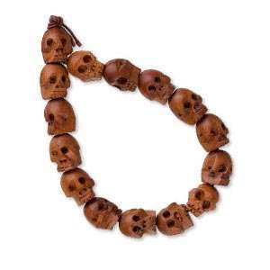  Mens Wood Skulls Stretch Bracelet Jewelry