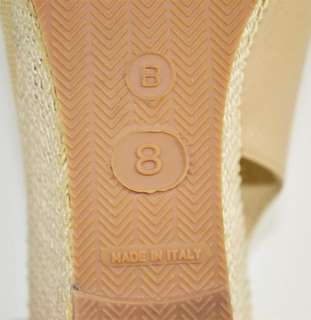 Amalfi Beige Tan Leather Open Toe Slingbacks Heels Shoes 8  