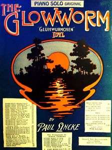 Vintage 1920s 30s Sheet Music   GLOW WORM ~ Piano Solo  