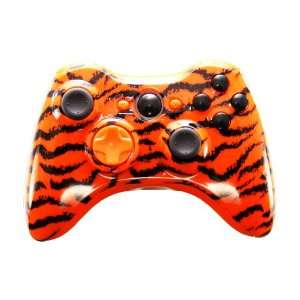   Orange Tiger Stripe Modded Xbox 360 Controller Shell & Accessories Kit