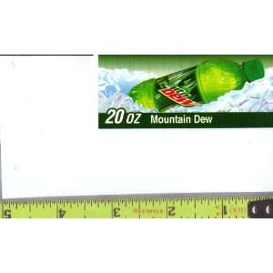  Rectangle Size Mt. Mountain Dew BOTTLE Soda Vending Machine Flavor 