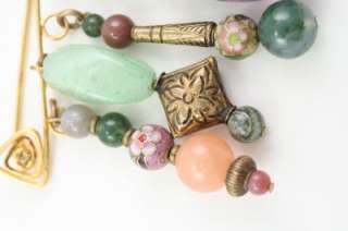 Vintage Costume Jewelry Semi Precious Stone Brooch Pin  