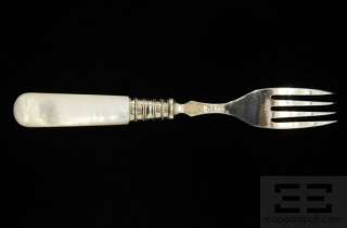 Sheffield Vintage Mother of Pearl & Sterling Silver Fork & Knife Set 