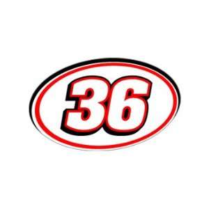  36 Number   Jersey Nascar Racing Window Bumper Sticker 