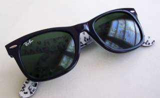 RAY BAN Sunglasses RB 2140 1046 Wayfarer Black White Interior NEW 