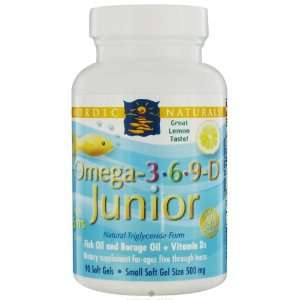  Nordic Naturals Omega 3 6 9 D Junior Lemon 90 Softgels 