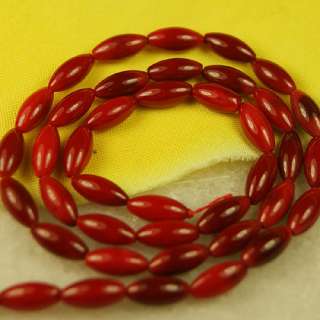 Cute 9x4mm Red Coral Rice Loose Beads 15.7Str. Jewelry  