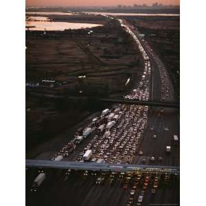  Hundreds of Cars Line up to Pay a Toll on the New Jersey 