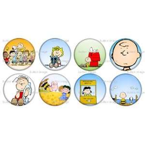   of 8 CHARLIE BROWN Pinback buttons 1.25 Pins / Badges PEANUTS Snoopy
