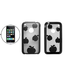  Gino Black Apple Print Plastic Shield Back Case for iPhone 