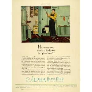  1927 Ad Home Alpha Brass Pipe Plumber Plumbing Chase 