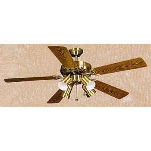  52Inch Ceiling Fan With Light Kit Antique Brass