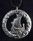 Viking Ship Norse Longship SCA Medieval Pewter Necklace