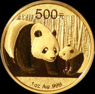 2011 500Y Gold Chinese Panda 1 oz PCGS MS70  