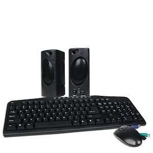   PS/2 Black Keyboard, Mouse, and Powered Stereo Speakers Electronics