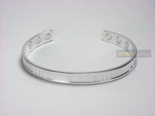 Magnetic therapy Bangle Bracelet silver color 6 magnet  