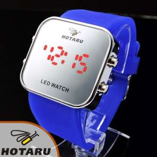 Hotaru LED JELLY Silicone Sport Unisex Mirror Watch+Bag  