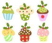   Christmas Cupcakes Grosgrain Ribbon Red Green Sprinkles 7/8  