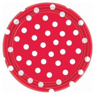  Lets Party By Amscan Red Polka Dot Banquet Dinner Plates 