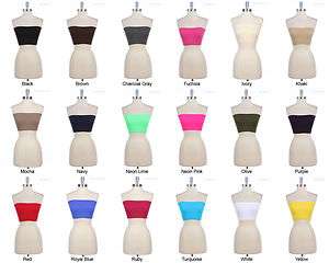 Seamless Cropped Tube Top Strapless Tank ONE SIZE VARIOUS COLORS 