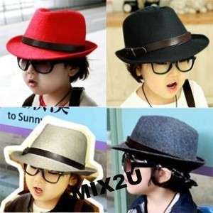Children Kids Cool Unique MarcCain Adjustable Belted Fedora Hat Cap 