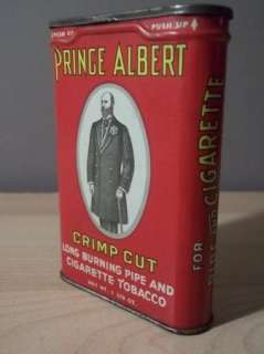 VINTAGE PRINCE ALBERT PIPE SMOKING TOBACCO SMALL RED TIN CAN ANTIQUE 