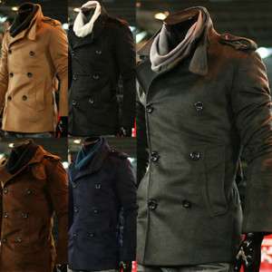 Mens Casual Stylish slim double trench coat jh 702  
