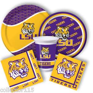   Tigers College Football Tailgate Birthday Party Supplies,Plates, Cups