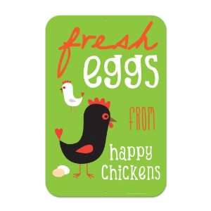   Eggs from Happy Chickens Yard Sign, 12 Inch by 18 Inch, Apple Green