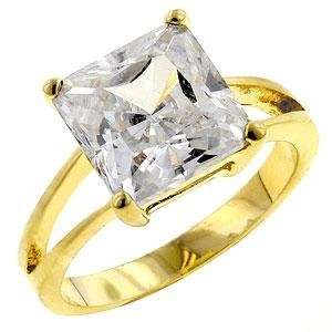  Ceste Di Amore   8 Carat Solitaire CZ Ring, 7: Jewelry