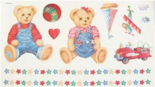 WALLIES CUTOUTS WALL STICKERS VINTAGE TEDDY BEARS TOYS  
