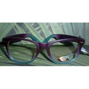    Clear Lens Wayfarer Glasses Purple/blue Sunglasses 