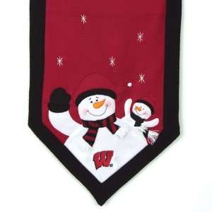   Wisconsin Badgers NCAA Snowman Table Runner (72x15) 