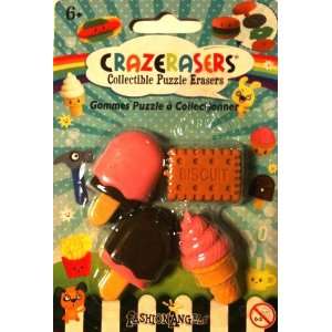   Puzzle Erasers   4 Ice Cream Pieces   Take Apart Erasers Toys & Games