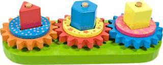 stacking blocks and gears set 13 piece wooden set